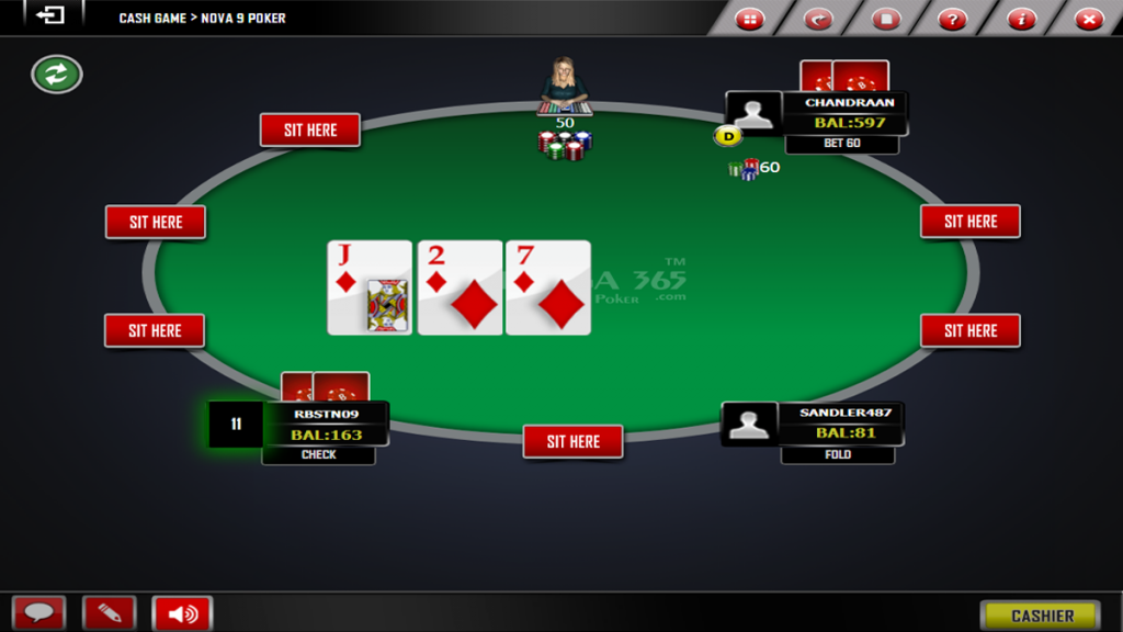 Post-flop action- Texas poker Online games