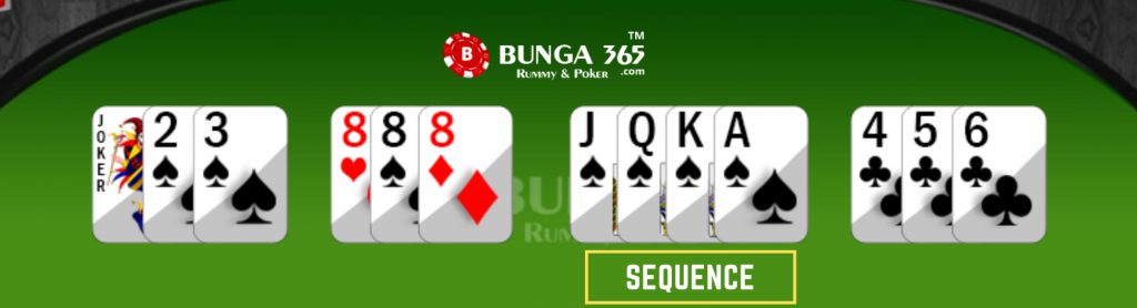 13 cards rummy game - rummy sequence - Bunga365