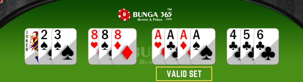 13 cards rummy game - rummy valid set - Bunga365