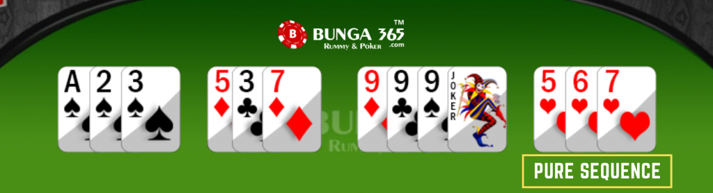 Rummy card Game rules - rummy pure sequence - Bunga365